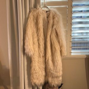 New! Cutest trench ever. Great for night out, Bach party, or fun! Faux fur